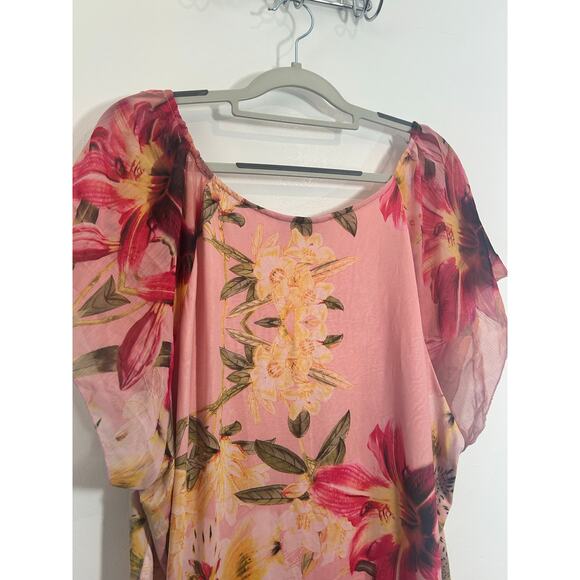 Cato Blouse Size 26/28W Pink Chiffon Fairy Core Romantic Balletcore Spring - Picture 5 of 8